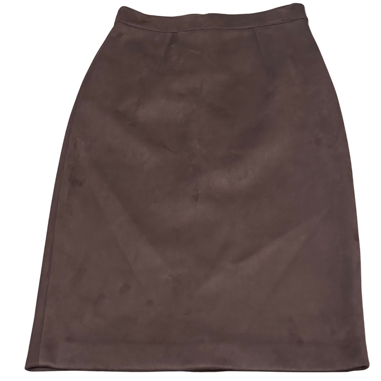 Tommy Hilfiger Womens Faux Suede Pencil Skirt Brown High Waist Midi Size 4 New
